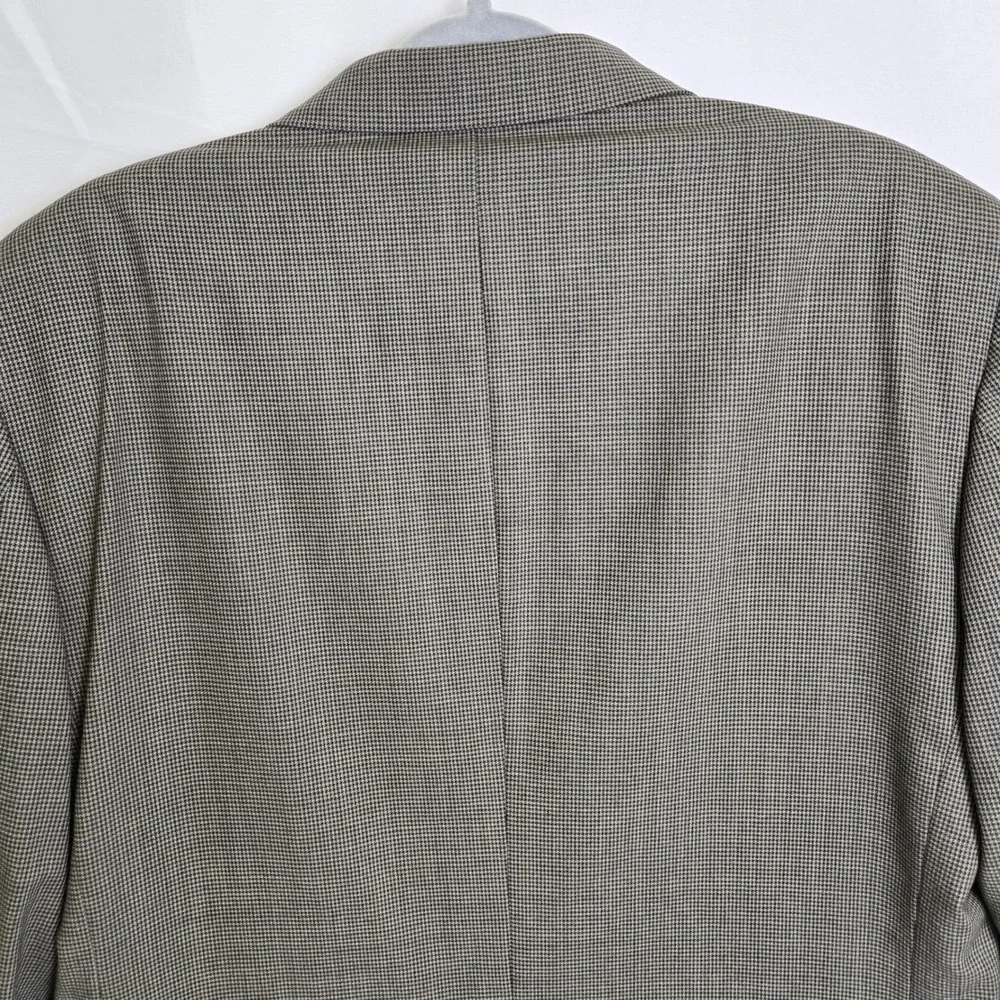 Oscar De La Renta Single Breasted Houndstooth‎ Blazer Professional Gray 45R